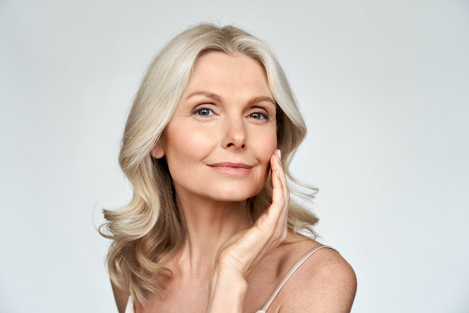Older woman with smooth skin from collagen